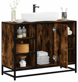 vidaXL Armário lavatório WC 80x33x60 cm deriv. madeira carvalho fumado