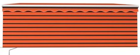 Toldo retrátil manual com estore 4,5x3 m laranja/castanho