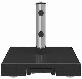 Base de Guarda-Sol Movível com Cabo em Granito Preto de 29 kg, Quadrad