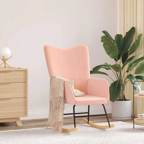 Cadeira Relaxante vidaXL em Tecido Rosa Parecido com Lã