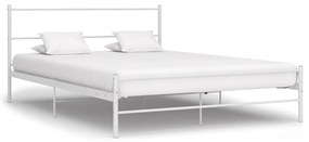 vidaXL Estrutura de cama em metal branco 140x200 cm