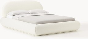 Cama estofada em bouclé com arrumação Alba