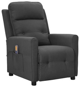 342290 vidaXL Poltrona de massagens tecido cinzento-escuro