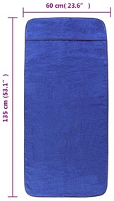 Toalhas de praia 6 pcs 60x135 cm tecido 400 GSM azul royal