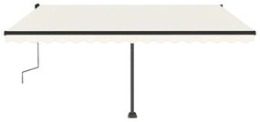 Toldo retrátil manual com LED 400x350 cm cor creme