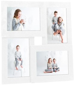 vidaXL Moldura para 4x(10x15 cm) fotografias MDF branco