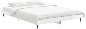 Estrutura cama 140x190 cm derivados de madeira branco brilhante