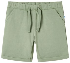 Calções de criança com cordão cor caqui-claro 104