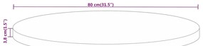 Tampo de mesa redondo Ø80x3,8cm madeira mangueira áspera maciça