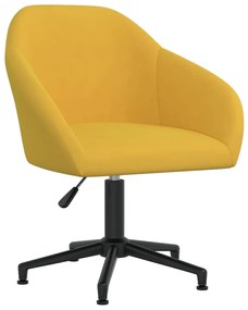 3089701 vidaXL Cadeira de escritório giratória veludo amarelo