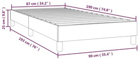 Estrutura de cama com molas 90x190 cm couro artificial cinzento