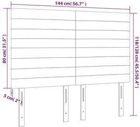 Cabeceira de cama c/ LED veludo 144x5x118/128 cm verde-escuro