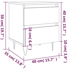 Mesas de cabeceira 2 pcs derivados de madeira cinzento cimento