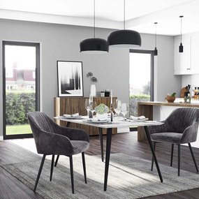 Conjunto de 4 cadeiras de jantar cinzentas