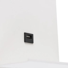 Candeeiro de Parede Moderno Branco com USB e Braço Flexível - Flero