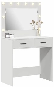 Mesa de Toucador com Luzes LED - Branca, 78.5 x 41 x 135 cm