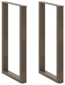 vidaXL Pés de mesa de bar em forma de U, 2 peças, aço natural, 60x(100-101) cm, aço