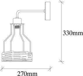 Candeeiro de Parede Fiko – Preto – 17 x 27 cm