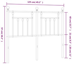 Cabeceira de cama 120 cm metal branco