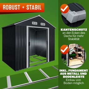 Abrigo Jardim para ferramentas em metal 200x135x190cm antracite