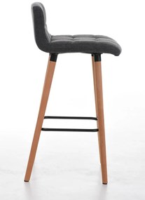 Conjunto de 2 bancos de bar Lincoln em tecido e com estrutura em Cor Natural 42 x 94 x 49 cm Cinzento