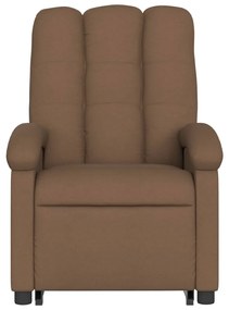 Poltrona reclinável massagens tecido castanho