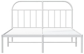 Estrutura de cama com cabeceira 140x200 cm metal branco