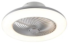 Ventilador de teto prateado com LED e comando remoto - Clima Design