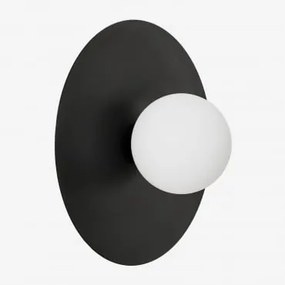 Luminária De Parede Anine Em Ferro E Vidro Preto & Ø30 Cm - Sklum