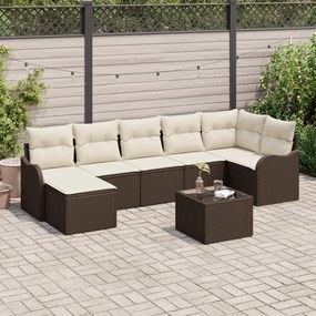Conjunto de Sofá de Jardim vidaXL de 7 Peças com Almofadas Cinza Ratta