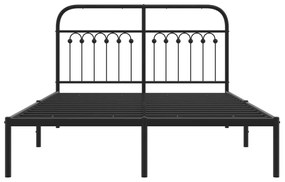 Estrutura de cama com cabeceira 140x190 cm metal preto