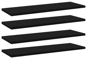 vidaXL Prateleiras para estante 4 pcs 60x20x1,5cm contraplacado preto