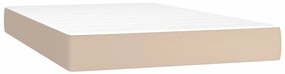 Cama box spring c/colchão/LED 120x200cm couro artif. cappuccino
