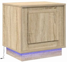 Criados-mudos com Luzes LED 2 pcs Carvalho Sonoma 44x34,5x45 cm