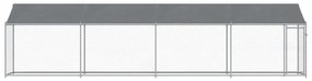 Jaula para cão com telhado/porta 8x2x2 m aço galvanizado cinza