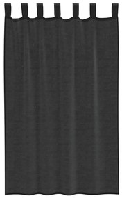 Cortinas de voile com aba 2 pcs preto