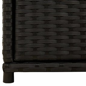Armário de arrumação p/ jardim 105x55x113 cm vime PE preto