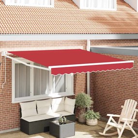 vidaXL Toldo Retrátil Vermelho 350 x 250 cm Poliéster e Alumínio