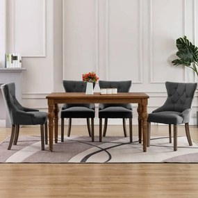vidaXL Cadeiras de jantar 4 pcs tecido cinzento