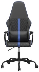 Cadeira gaming de massagens couro artificial azul e preto