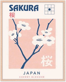 Impressão digital emoldurada artesanal Sakura