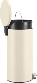 Caixote do lixo de cozinha 30 L, 29,5 x 37,1 x 63 cm com pedal e tampa com fecho suave, balde interior e 15 sacos de lixo, Bege