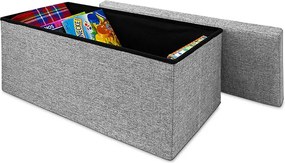 Banco dobrável com espaço de arrumação em MDF 80 x 40 x 40 cm Cinzento