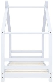 Estrutura de cama para crianças 80x160 cm pinho maciço branco