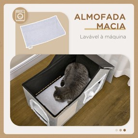 PawHut Casa para Gatos Cama para Gatos Interior com Almofada para Arra