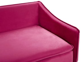Sofá de 4 lugares em veludo rosa AURE Beliani