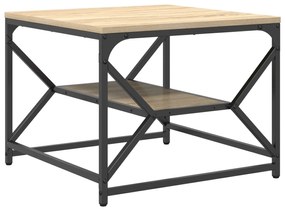 mesa de café  com prateleira em carvalho Sonoma – 51x50x40 cm – feita