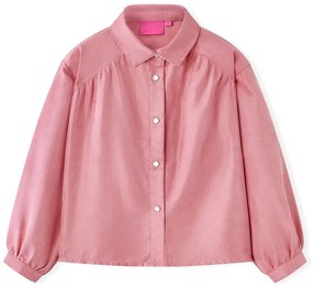 Blusa para criança com mangas abalonadas rosa-velho 128