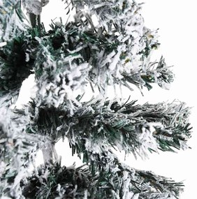 Meia árvore de Natal fina com flocos de neve 150 cm
