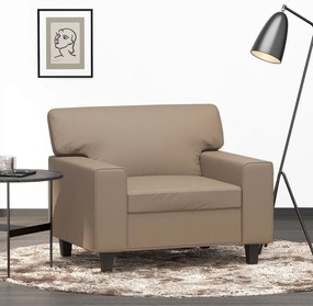 Poltrona 60 cm couro artificial cappuccino
